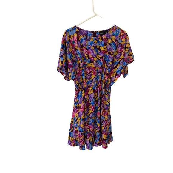 Donna Morgan Women's Colorful Floral Short Sleeve zfit And Flare Dress - Large - Picture 1 of 12